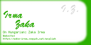 irma zaka business card
